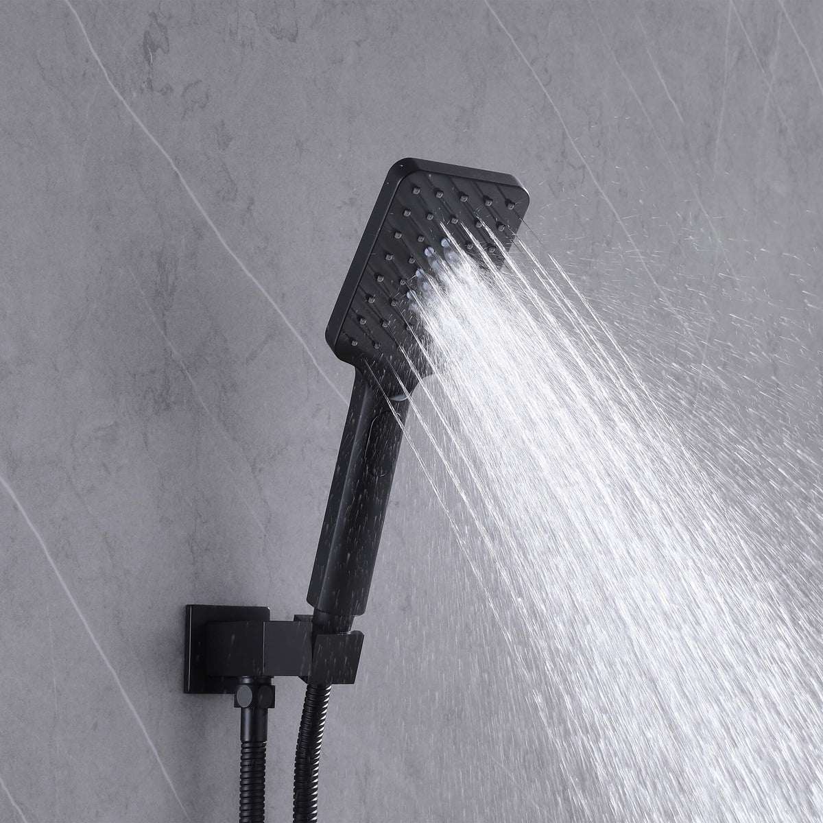 3-Function Square Rain Shower System with Handheld & Tub Spout
