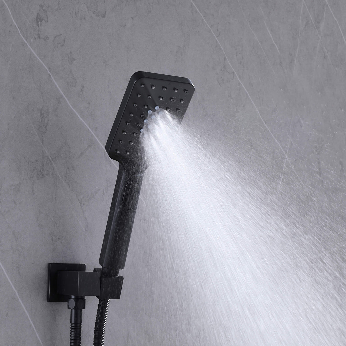 3-Function Square Rain Shower System with Handheld & Tub Spout