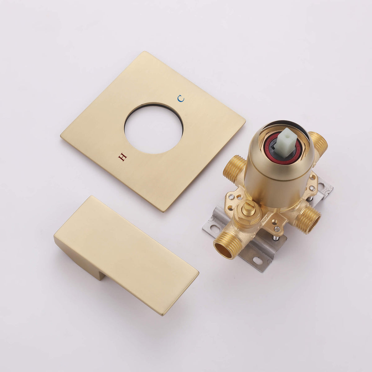 2-Function Square Rain Shower System with Tub Spout
