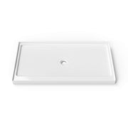 60 in. W × 32 in. D × 4 in. H Single Threshold Acrylic Shower Base – Center, Left or Right Drain