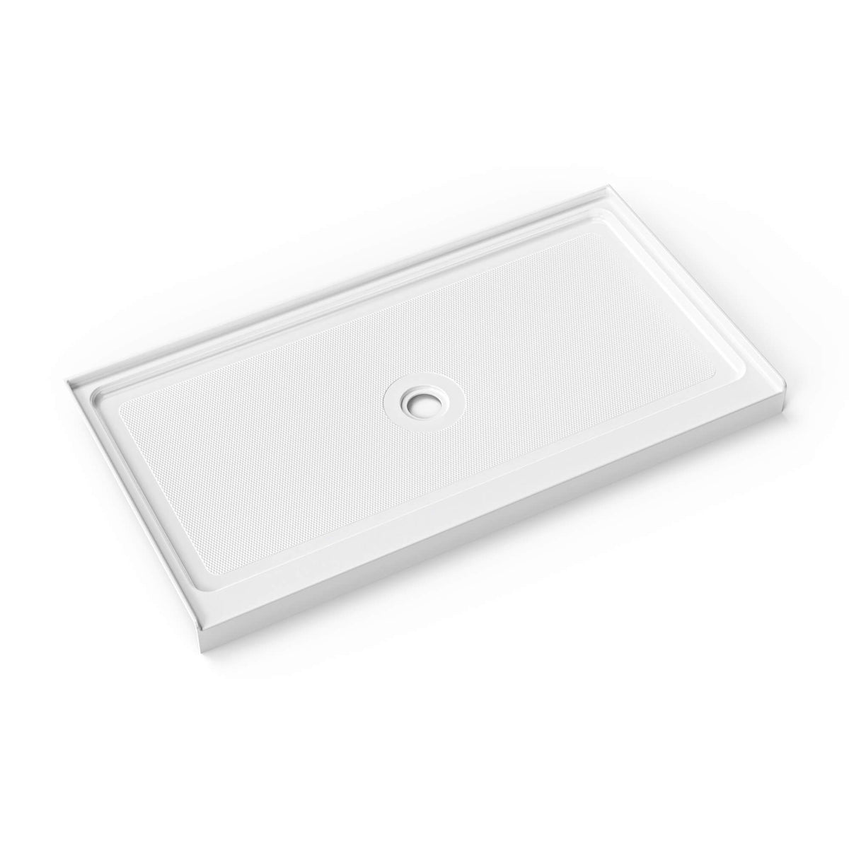 60 in. W × 32 in. D × 4 in. H Single Threshold Acrylic Shower Base – Center, Left or Right Drain