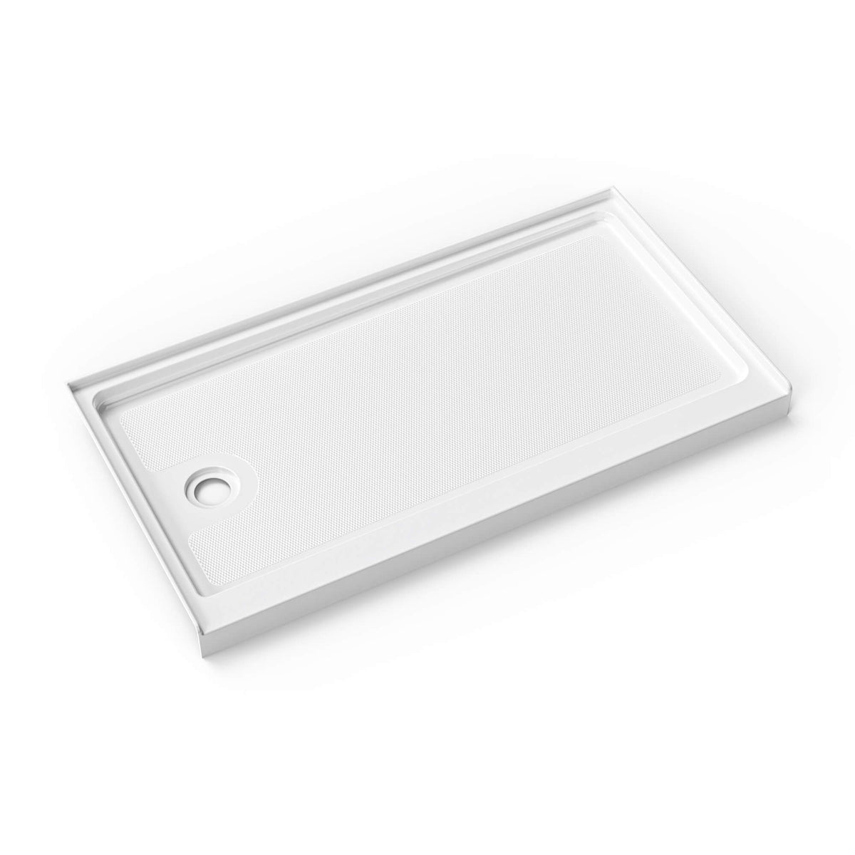 60 in. W × 32 in. D × 4 in. H Single Threshold Acrylic Shower Base – Center, Left or Right Drain