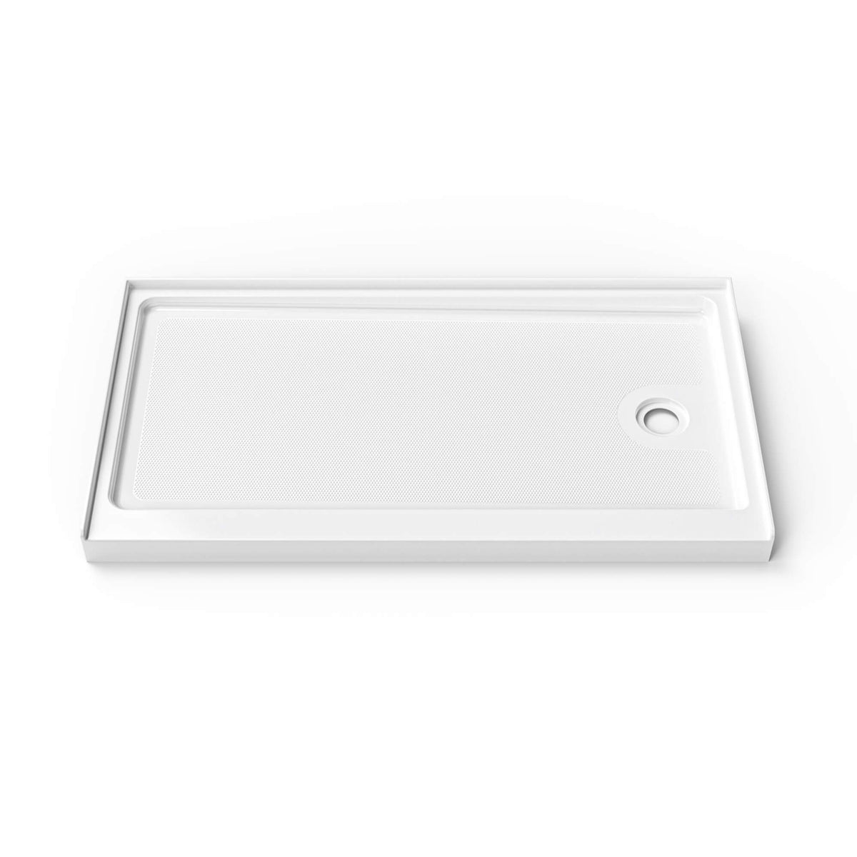 60 in. W × 32 in. D × 4 in. H Single Threshold Acrylic Shower Base – Center, Left or Right Drain