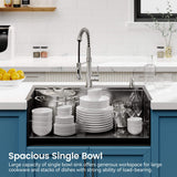 33-Inch Black Drop-In Kitchen Sink with Ledge and Accessories