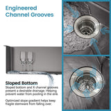 33-Inch Black Drop-In Kitchen Sink with Ledge and Accessories