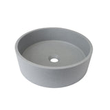 15'' Round Concrete Vessel Bathroom Sink in Grey without Faucet and Drain