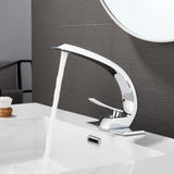 C-Shaped Sculptural Faucet with Open Lever Handle