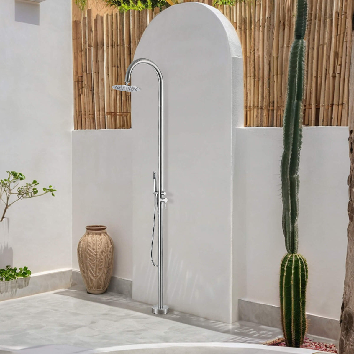 Outdoor Stainless Steel Shower with Handheld and Rain Shower Head