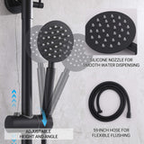 Adjustable handheld shower with 59-inch hose for outdoor shower rinsing and cleaning