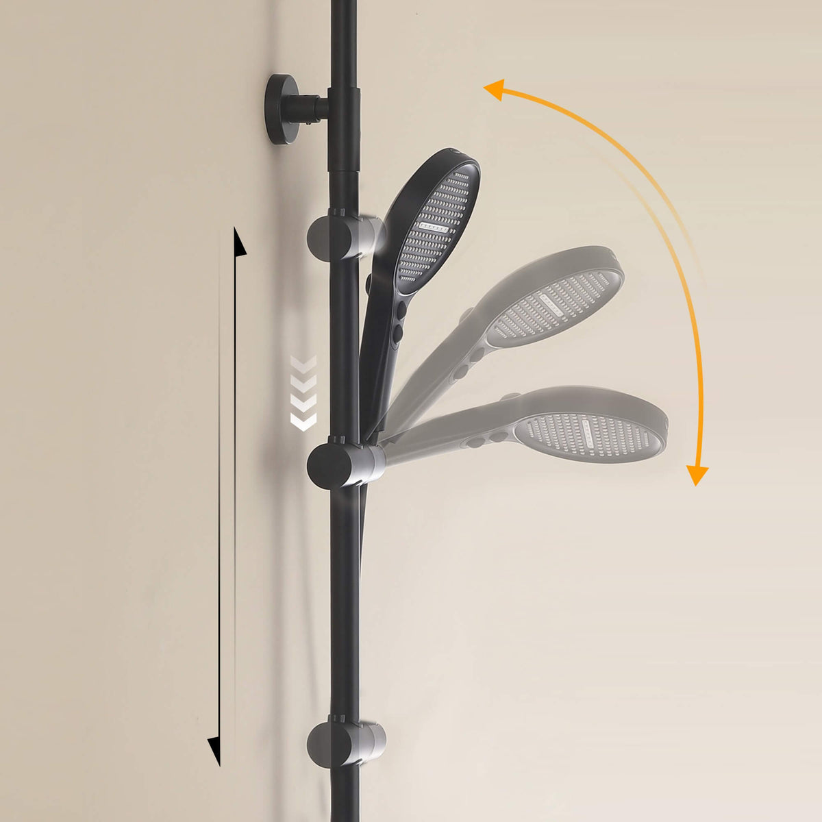 Exposed 3-Function Rain Shower Column with Shelf & Waterfall Tub Filler