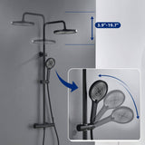 3-Function Exposed Stainless Steel Rain Shower Column with Waterfall Tub Filler