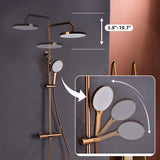 3-Function Exposed Stainless Steel Rain Shower Column with Waterfall Tub Filler