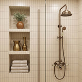 Vintage 3-Function Exposed Tub Shower System with Crystal Diverter