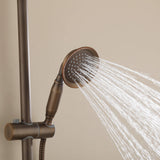 Water spray from antique brass handheld shower