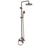 Antique brass rainfall shower system