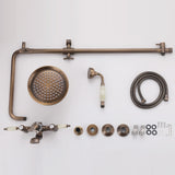 Vintage 3-Function Exposed Tub Shower System with Crystal Diverter