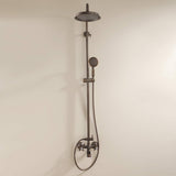 Antique brass rainfall shower system