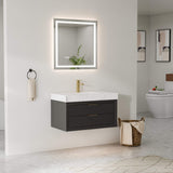 36-Inch Floating Bathroom Vanity with LED Lighting & 2 Drawers