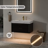 36-Inch Floating Bathroom Vanity with LED Lighting & 2 Drawers