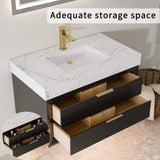 36-Inch Floating Bathroom Vanity with LED Lighting & 2 Drawers