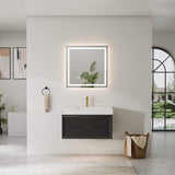 36-Inch Floating Bathroom Vanity with LED Lighting & 2 Drawers