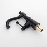 Single Hole Bathroom Faucet with Curved Spout Vintage Vanity Sink Mixer Tap