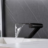 Modern Waterfall Sink Faucet with Flat Spout Design