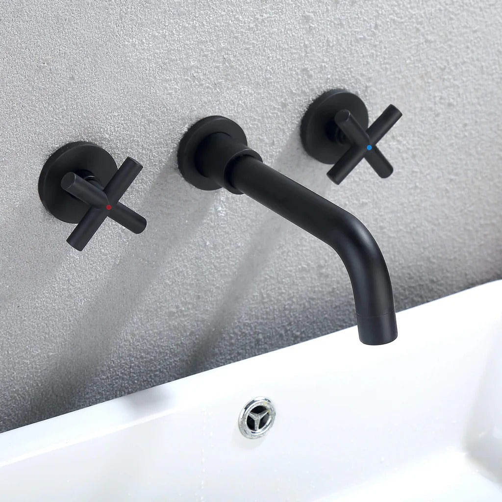 Wall Mount Bathroom Faucet Handle Replacement Kit with Ceramic Cartridge