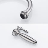 8-Inch Bridge Kitchen Faucet with Side Sprayer 360° Swivel Spout