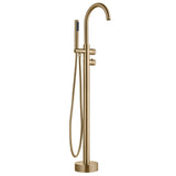 Brushed Gold 316 Stainless Steel Outdoor Freestanding Tub Faucet with Hand Shower