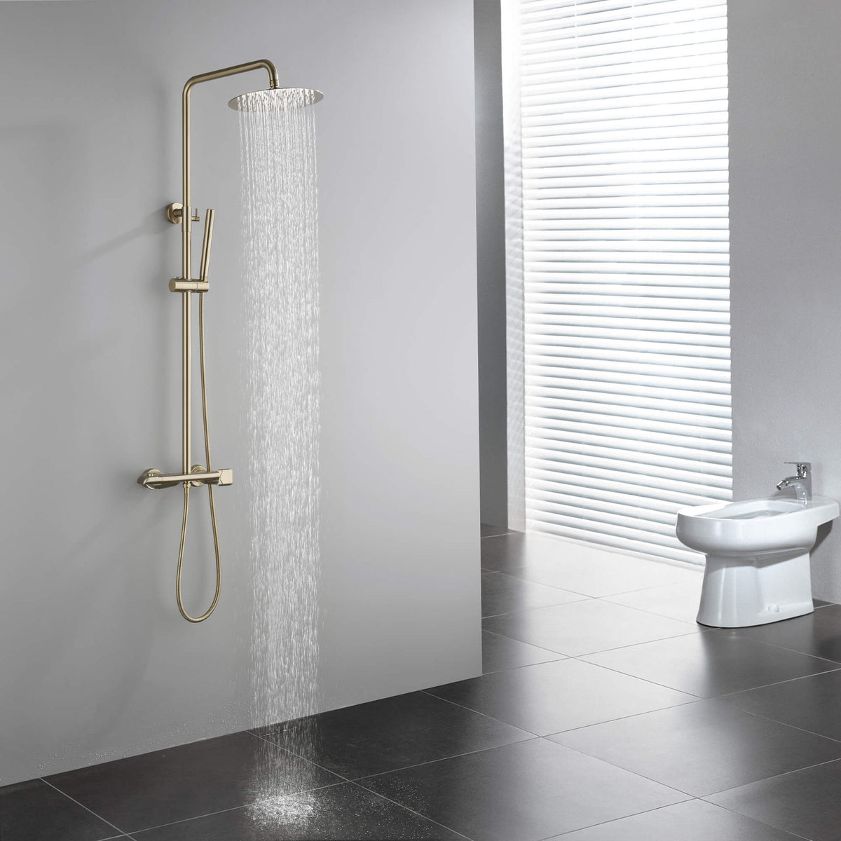 2-Function Exposed Thermostatic Shower System
