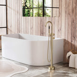Brushed Gold 316 Stainless Steel Outdoor Freestanding Tub Faucet with Hand Shower