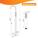 Brushed Gold 316 Stainless Steel Outdoor Freestanding Tub Faucet with Hand Shower
