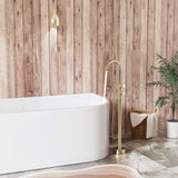 Brushed Gold 316 Stainless Steel Outdoor Freestanding Tub Faucet with Hand Shower