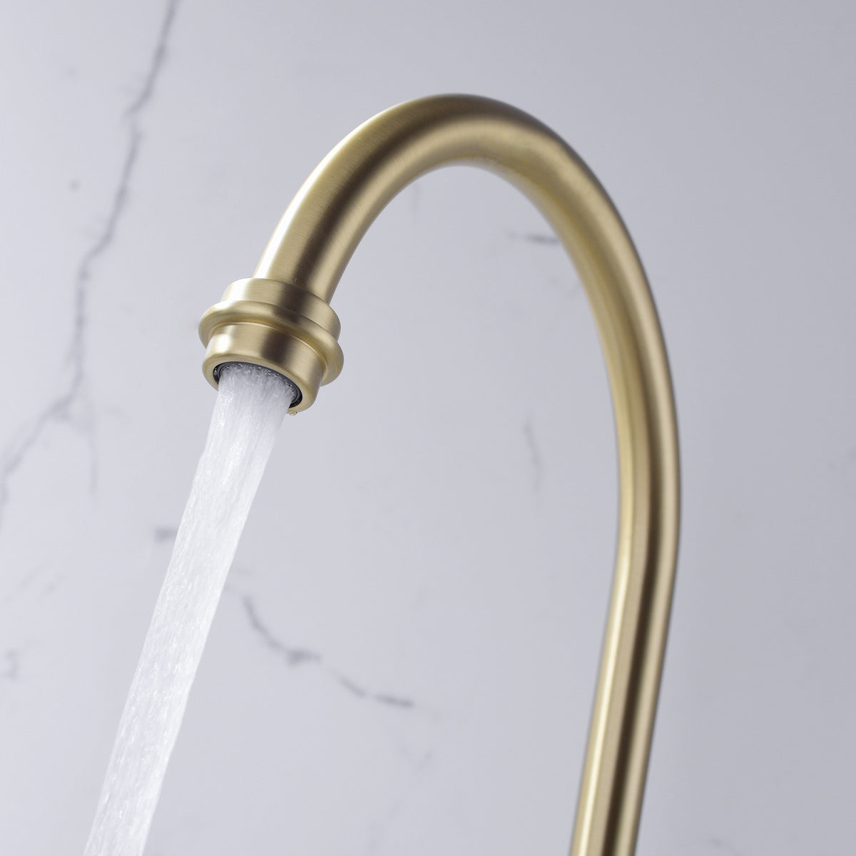 8-Inch Bridge Kitchen Faucet with Side Sprayer 360° Swivel Spout