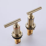 Brushed Gold 5-Hole Roman Tub Faucet with Hand Shower