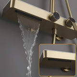Exposed 3-Function Rain Shower Column with Shelf & Waterfall Tub Filler