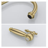 8-Inch Bridge Kitchen Faucet with Side Sprayer 360° Swivel Spout