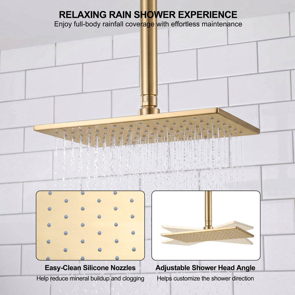 Ceiling-Mounted Single Handle Rain Shower Set