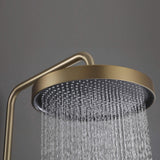 Exposed 3-Function Rain Shower Column with Shelf & Waterfall Tub Filler