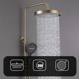 Exposed 3-Function Rain Shower Column with Shelf & Waterfall Tub Filler
