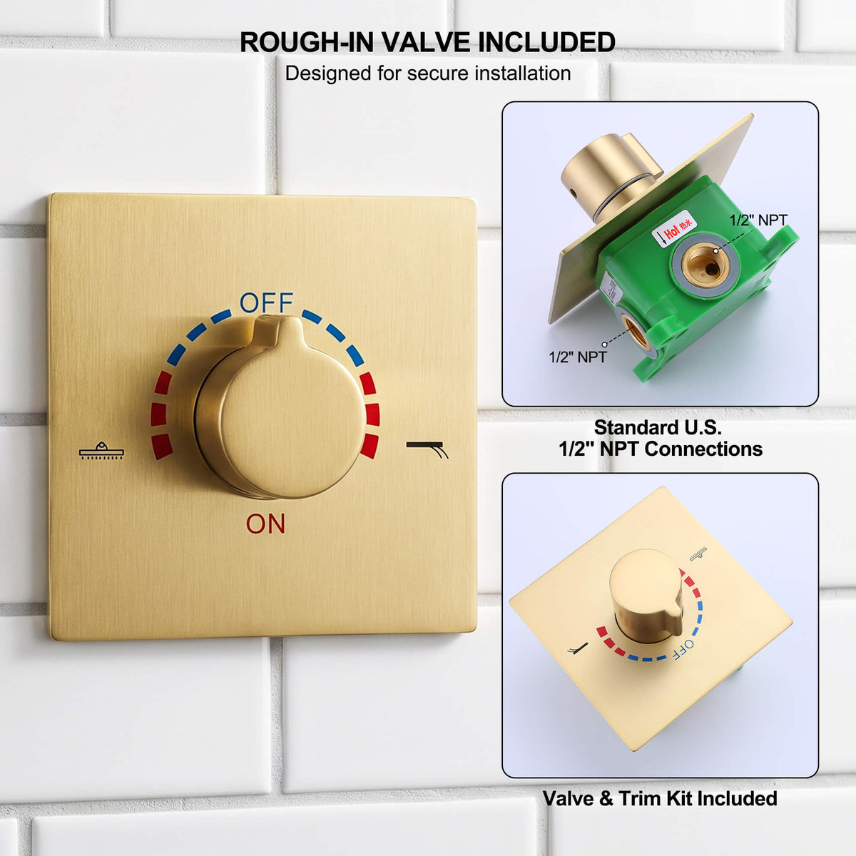 Ceiling-Mounted Single Handle Rain Shower Set