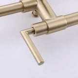 Twin-Column Freestanding Tub Filler with Dual Handles & Hand Shower