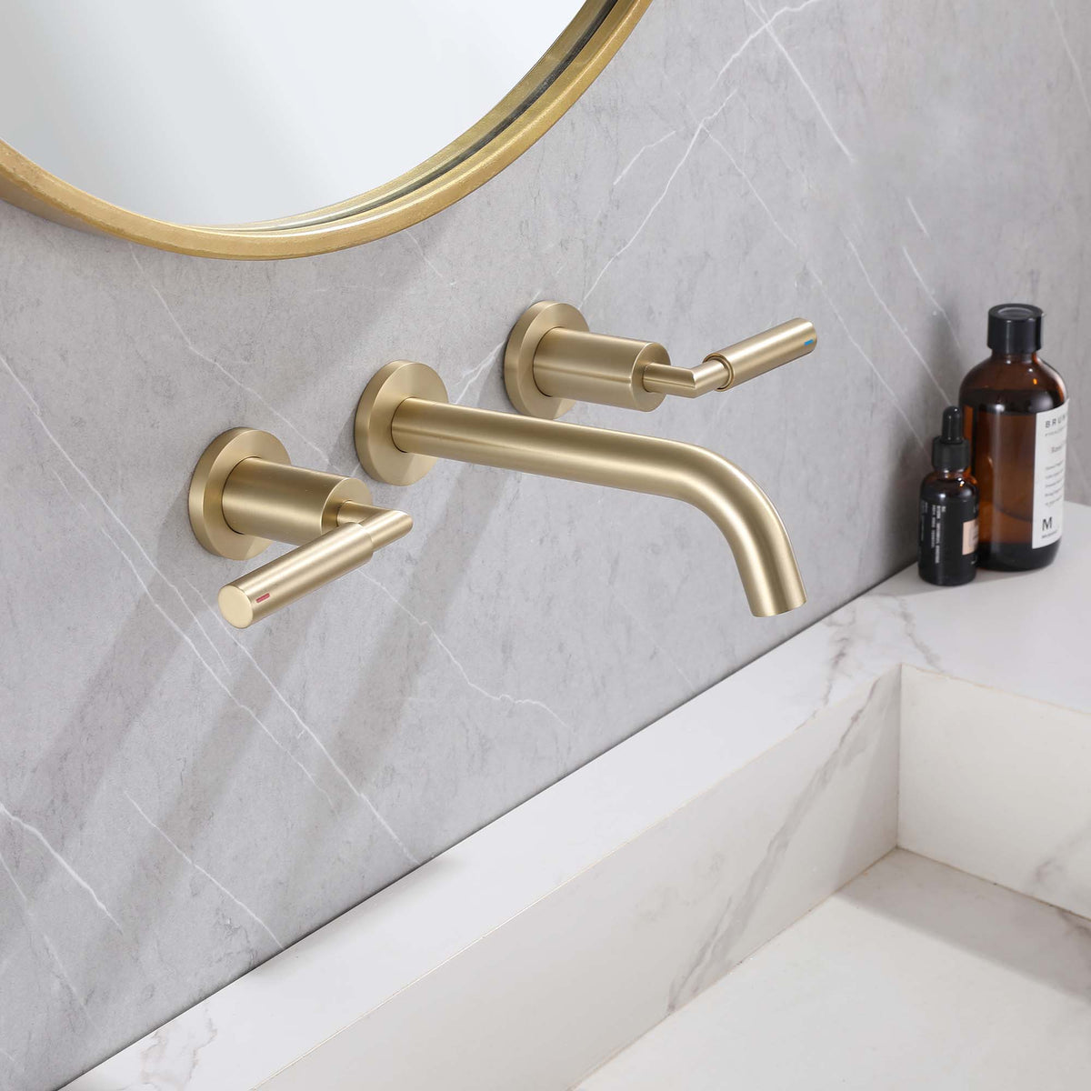 Wall Mount Bathroom Faucet Handle Replacement Kit with Ceramic Cartridge