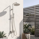 316 Stainless Steel Wall-Mounted Outdoor Shower with Rainfall Shower Head and Handheld Sprayer