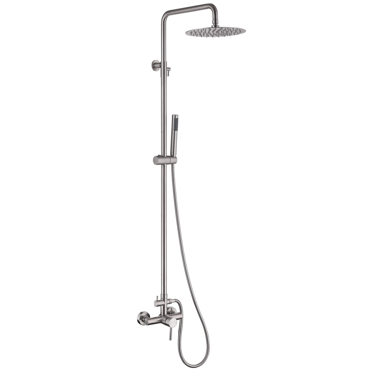 316 Stainless Steel Wall-Mounted Outdoor Shower with Rainfall Shower Head and Handheld Sprayer
