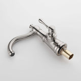 Single Hole Bathroom Faucet with Curved Spout Vintage Vanity Sink Mixer Tap