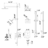 3-Function Rainfall Shower System with Wall Shower & Handheld