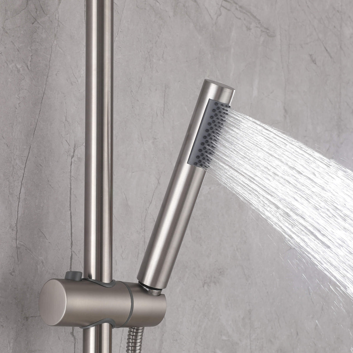 316 Stainless Steel Wall-Mounted Outdoor Shower with Rainfall Shower Head and Handheld Sprayer