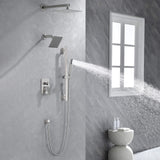 3-Function Rainfall Shower System with Wall Shower & Handheld